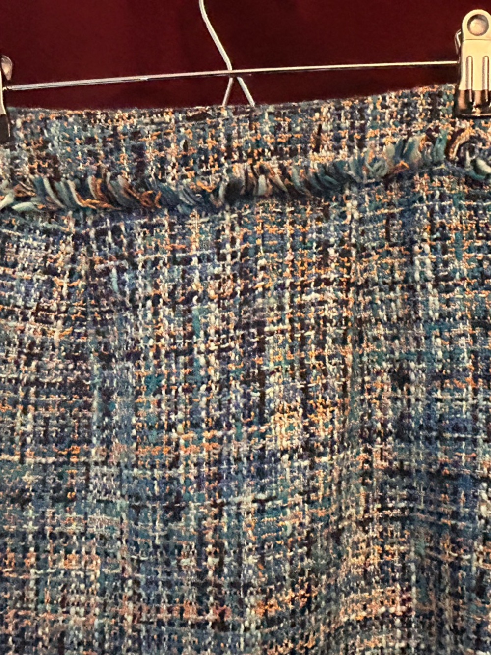 LOFT Blue Multi-Thread Tweed Mini Skirt - Picture 4 of 7